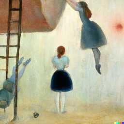 the discovery of gravity, painting by Edgar Degas generated by DALL·E 2